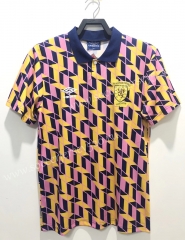 Retro Version 1988-1989 Scotland 2nd Away Pink&Yellow Thailand Soccer Jersey AAA-811