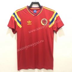 Retro Version 1990 Colombia Away Red Thailand Soccer Jersey AAA-811