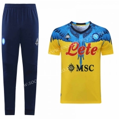 2021-2022 Napoli Yellow Short-sleeved Thailand Soccer Tracksuit -LH