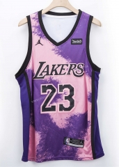 Fashion Edition Los Angeles Lakers Pink&Purple #23 NBA Jersey