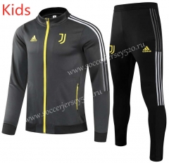 2021-2022 Juventus Black&Gray Kids/Youth Soccer Jacket Uniform-GDP