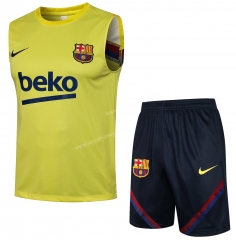 2021-2022 Barcelona Yellow Thailand Soccer Vest Unifrom-815