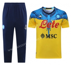 （Cropped trousers）2021-2022 Napoli Yellow Short-sleeved Thailand Soccer Tracksuit -LH