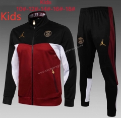 2021-2022 Paris SG Jordan Red Black Kids/Youth Soccer Jacket Uniform-815