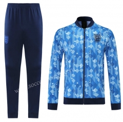 Retro Version 2021-2022 England Blue Thailand Soccer Jacket Uniform-LH