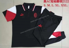 2021-2022 AC Milan Black Thailand Polo Uniform-815