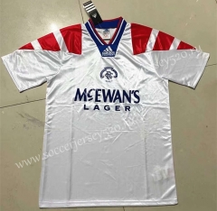 Retro Version 1992-1994 Rangers Away White Thailand Soccer Jersey AAA-422