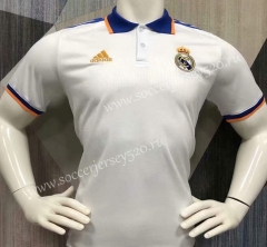 2021-2022 Real Madrid White Thailand Soccer Polo Shirt-403