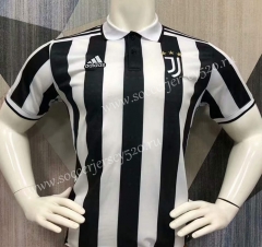 2021-2022 Juventus Black&White Stripe Thailand Soccer Polo Shirt-403