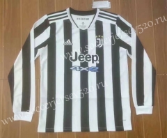 2021-2022 Juventus Home Black&White LS Thailand Soccer Jersey AAA-422