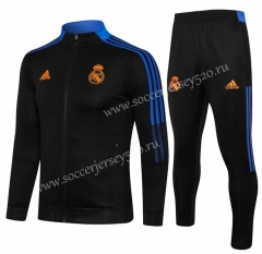 2021-2022 Real Madrid Black Thailand Soccer Jacket Uniform-815