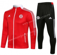 2021-2022 Bayern München Red High Collar Thailand Soccer Training Jacket Uniform-815
