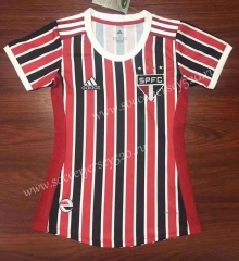 2021-2022 Sao Paulo Futebol Away Red&Black Thailand Women Soccer Jersey AAA-708