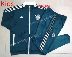 2021-2022 Bayern München Dark Green Kids/Youth Soccer Jacket Uniform-815