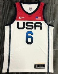 2021 Olympics USA White #6 NBA Jersey-311