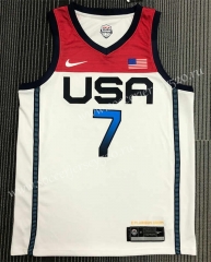 2021 Olympics USA White #7 NBA Jersey-311