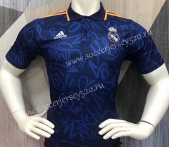 2021-2022 Real Madrid Blue Thailand Polo Shirt-403