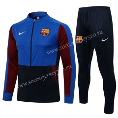 2021-2022 Barcelona Blue Thailand Soccer Jacket Uniform-815