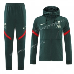 2021-2022 Liverpool Dark Green Thailand Soccer Jacket Uniform With Hat-LH