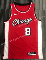 2022 City Edition Chicago Bulls Red #8 NBA Jersey-311