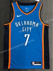 Oklahoma City Thunder Blue #7 NBA Jersey-311