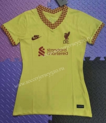 2021-2022 Liverpool 2nd Away Yellow Thailand Women Soccer Jersey AAA-708