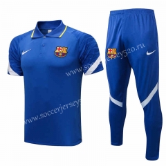 2021-2022 Barcelona Blue Thailand Polo Uniform-815