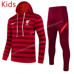 2021-2022 Liverpool Red（Pad printing）Kids/Youth Thailand Soccer Tracksuit With Hat-GDP