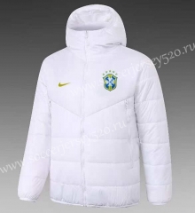 2021-2022 Brazil White Cotton Coats With Hat-GDP