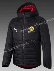 2021-2022 Borussia Dortmund Black Cotton Coats With Hat-GDP