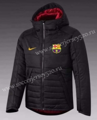 2021-2022 Barcelona Black Cotton Coats With Hat-GDP