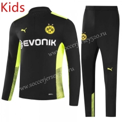 2021-2022 Borussia Dortmund Black Kids/Youth Soccer Tracksuit-GDP