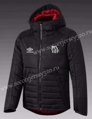2021-2022 Santos FC Black Cotton Coats With Hat-GDP