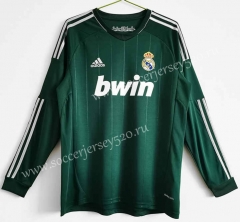 Retro Version 12-13 Real Madrid 2nd Away Green LS Thailand Soccer Jersey AAA-C1046