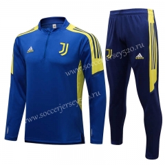 2021-2022 UEFA Champions League Juventus Blue Thailand Soccer Tracksuit Uniform-815