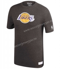 Los Angeles Lakers NBA Grey&Black Cotton T Jersey-CS