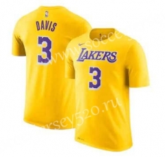 Los Angeles Lakers NBA Yellow #3 Cotton T Jersey-CS