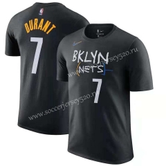 Brooklyn Nets NBA Black #7 Cotton T Jersey-CS