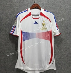 Retro Version 2006 France Away White Thailand Soccer Jersey AAA