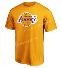 Los Angeles Lakers NBA Yellow Cotton T Jersey-CS
