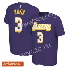 Los Angeles Lakers NBA Purple #3 Cotton T Jersey-CS