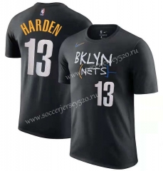Brooklyn Nets NBA Black #13 Cotton T Jersey-CS