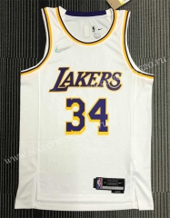 21-22 75th Anniversary Los Angeles Lakers White #34 NBA Jersey-311