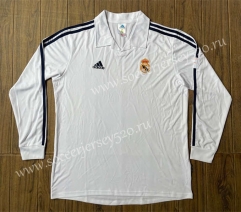 Retro Version 2002 Real Madrid White LS Thailand Soccer Jersey AAA-SL