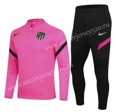 2021-2022 Atletico Madrid Pink Thailand Soccer Tracksuit -888