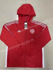 2021-2022 Manchester United Red Trench Coats With Hat-815