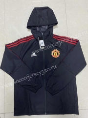 2021-2022 Manchester United Black Trench Coats With Hat-815