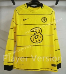 Player Version 2021-2022 Chelsea Away Yellow LS Thailand Soccer Jersey AAA