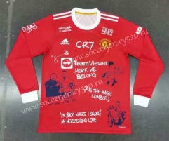Special Edition 2021-2022 Manchester United Home Red LS Thailand Soccer Jersey AAA-4370