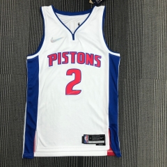 2021-2022 75th Anniversary Detroit Pistons White #2 NBA Jersey-311
